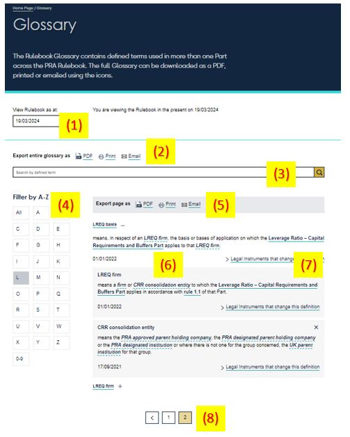 glossary help page